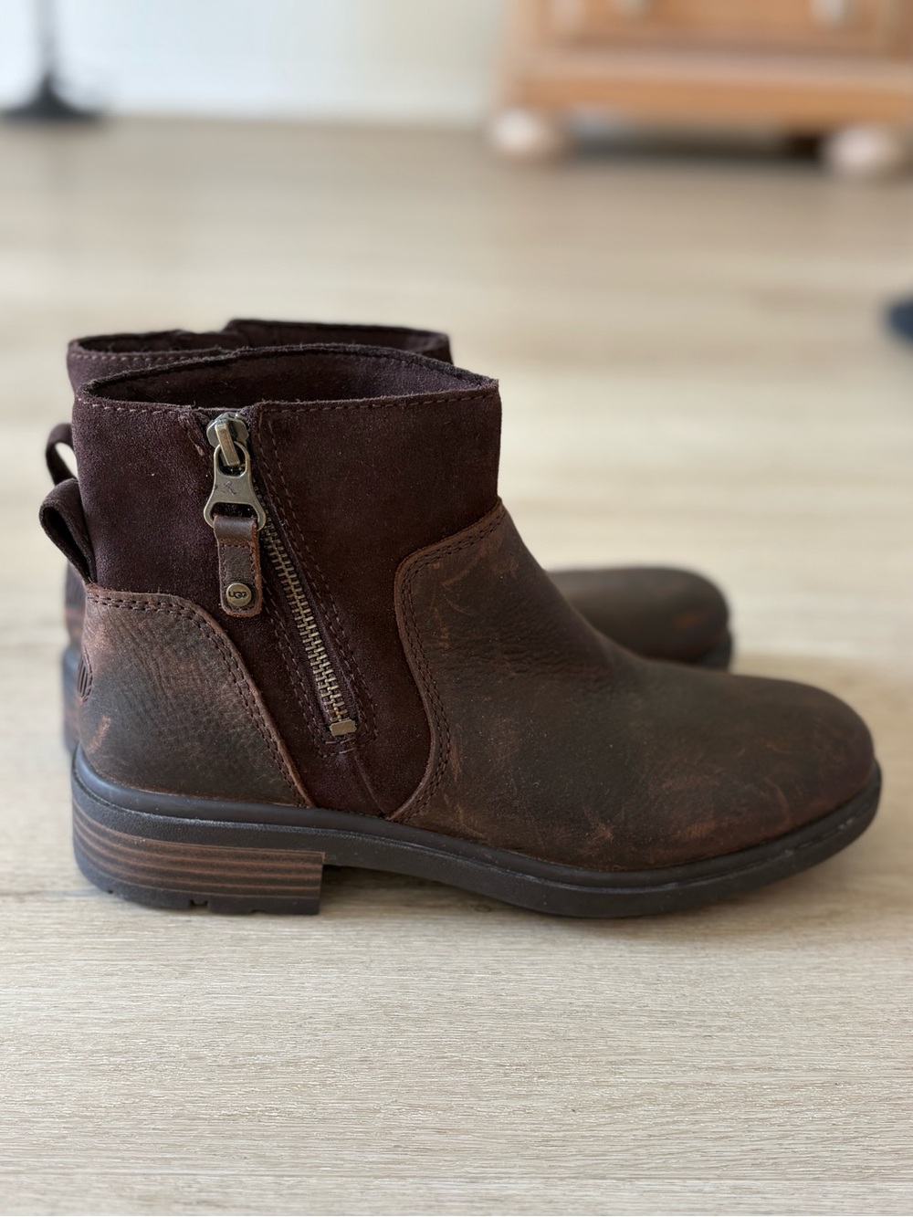 UGG Brown Suede Slip-On Bootie